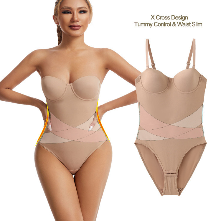 New Cross-border Shaper with Bra Non-slip Strapless Dress Tunic Body Shaper Waist-lifting Bodysuit