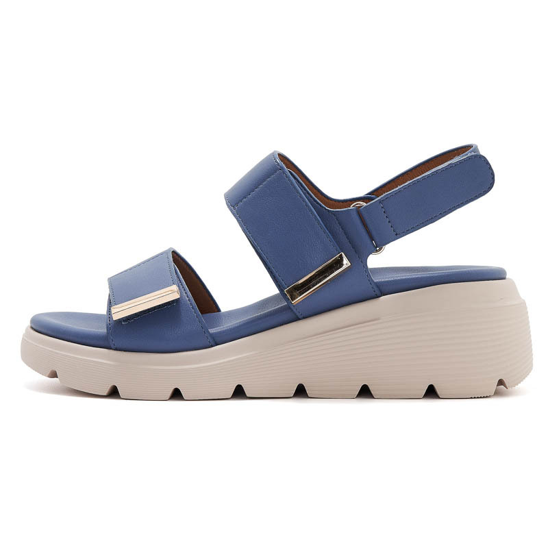 950-2 Verano 2025 Amazon nuevo velcro de metal sandalias de mujer tacones casuales zapatillas de tamaño ligero