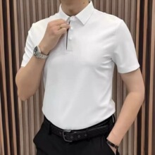 跨境淘衣社--745--夏季男士翻领无痕衫休闲商务一件代发