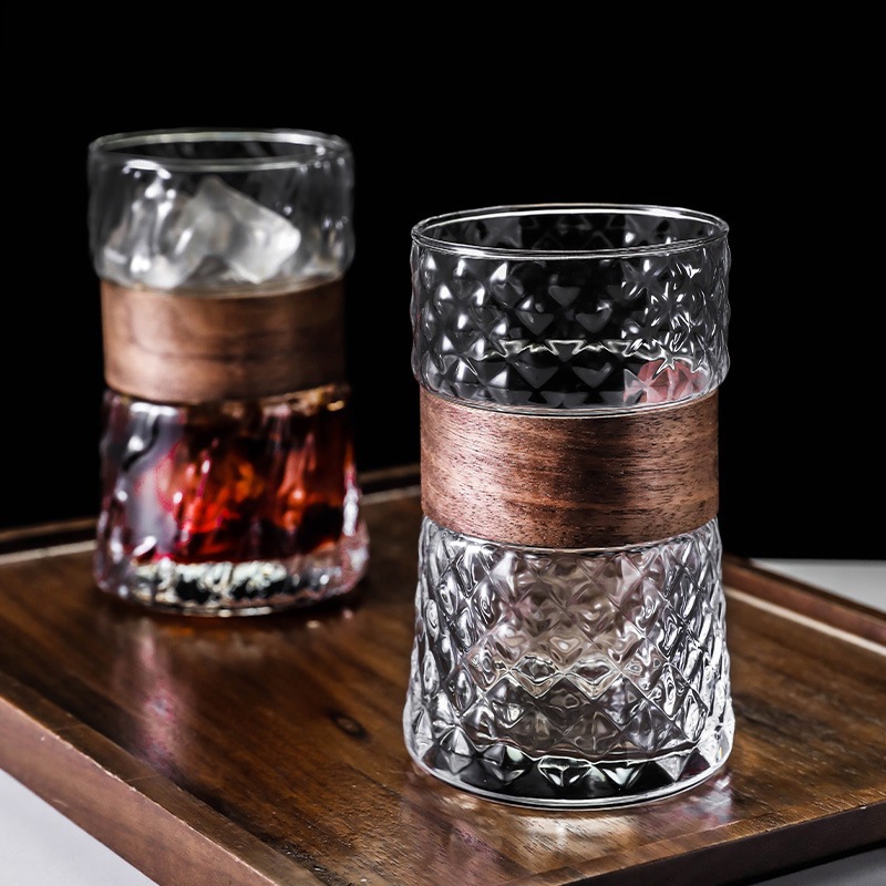 Taza de agua de vidrio transparente para niños, taza de té de aislamiento térmico de bambú, taza de cerveza, taza de jugo, taza de café