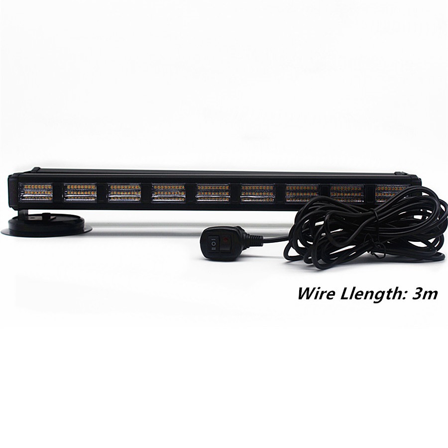 162Led Double Row Color Changing Strobe Light 360 ° Surrounding Light, Engineering Vehicle Warning Light, Ceiling Bar Light, Magnet Type