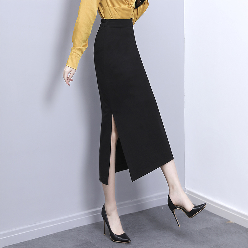 Slit Hip-Hugging Skirt, Professional Skirt, 2026 Spring New Model, in Stock, A-Line Long Skirt, Tiktok Same Style, One Piece Available