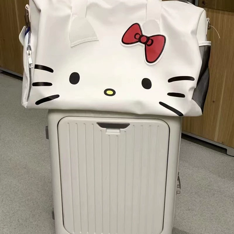 Hello Kitty, привет, Китти, мультяшная милая вместительная сумка на одно плечо с бантом, ручная спортивная сумка, сумка через плечо, дорожная сумка
