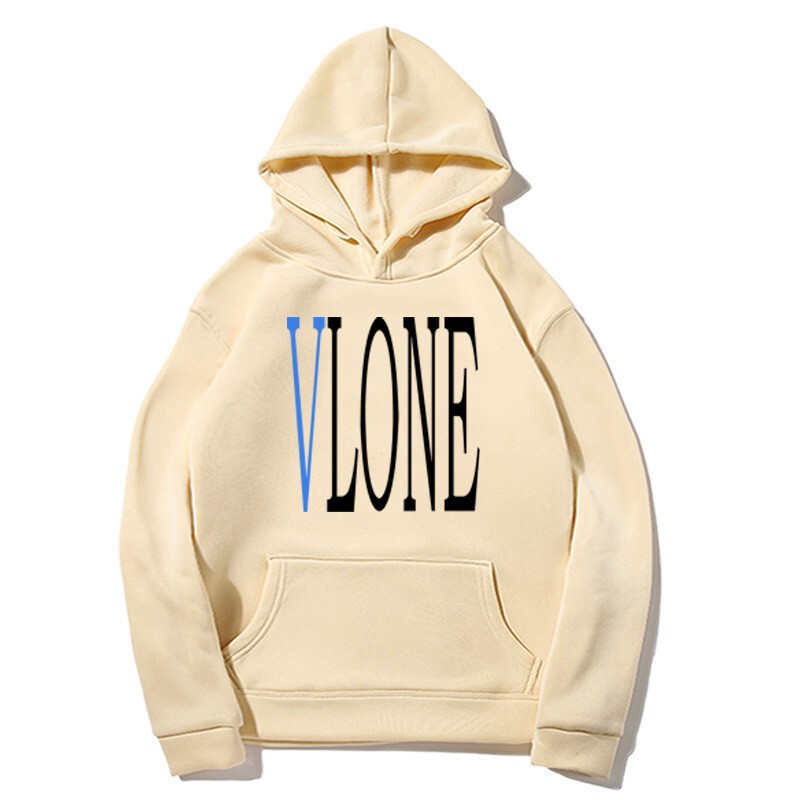 Cross-Border Trendy Brand Vlone Foreign Trade Hoodie with Snake Design, Blue Large V, Unisex Couple Loose Sweatshirt with Hood