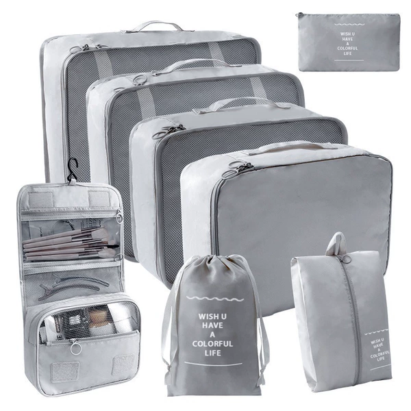 Gray hook bag eight -piece set [Seven -piece set_Noting bag]
