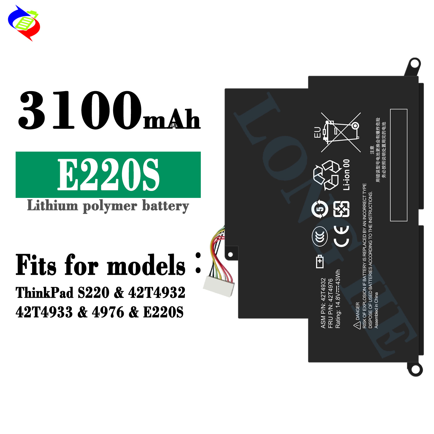 适用于联想ThinkPad S220/42T4932/42T4933/4976笔记本电池E220S