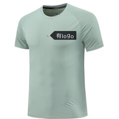 ブランドロゴ氷糸弾力フィットネス半袖tシャツ男性夏のゆるい通気速乾排汗カジュアル上着