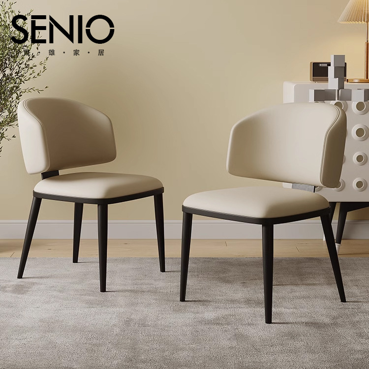食事椅子クリーム風現代シンプル背もたれ椅子高級感気式軽豪華ホテル接待商談レストラン腰掛け