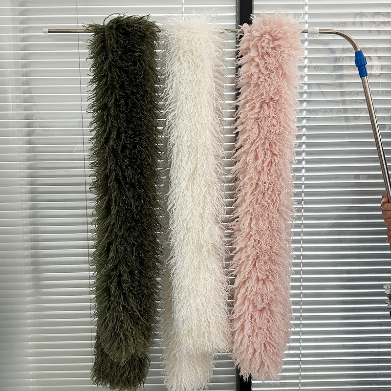 Customized long faux sheepskin wool scarf, fashionable winter accessory, shawl and neck warmer, high-end long plush neck warmer