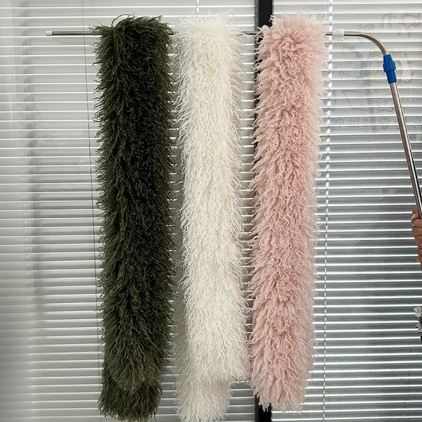 Customized long faux sheepskin wool scarf, fashionable winter accessory, shawl and neck warmer, high-end long plush neck warmer