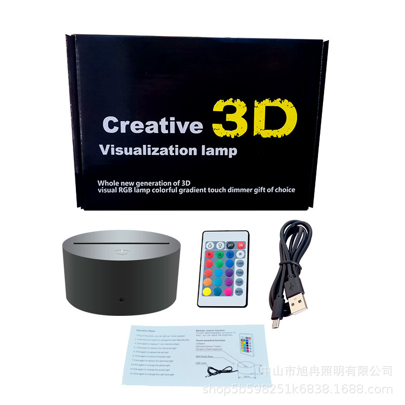 Cross-border supply 3D nightlight dog team atmosphere light creative gifts USB desk lamp touch remote control 16 colors