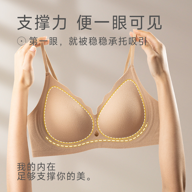 Tilato Women's Bra Without Underwire, Soft Support, Enhances Small Bust, Anti-Sagging, Seamless Bra, Shantou Lingerie