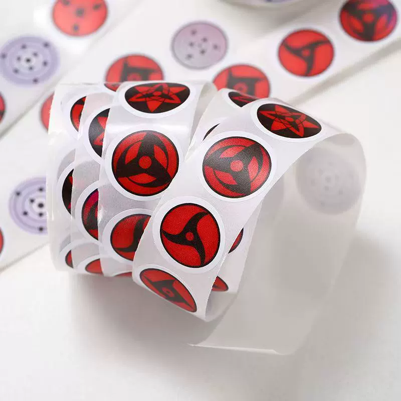 500 Naruto Sharingan eye наклейки рулоны наклеек японские комиксы стильный декоративный номерной сборник наклейки лента для запечатывания