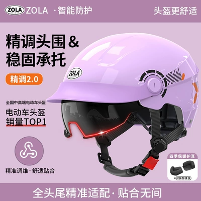 National Standard 3C Certified Electric Motorcycle, Motosiklet kaskı (dəbilqə) - purple-brown-endoscope-four-seasons
