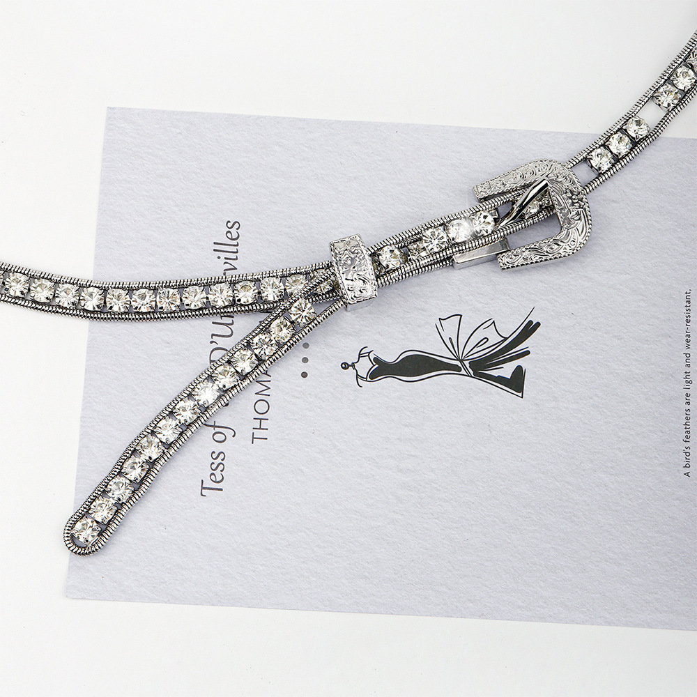 Moda Geométrico Metal Embutido Diamantes De Imitación Mujeres Cinturones De Cadena display picture 1