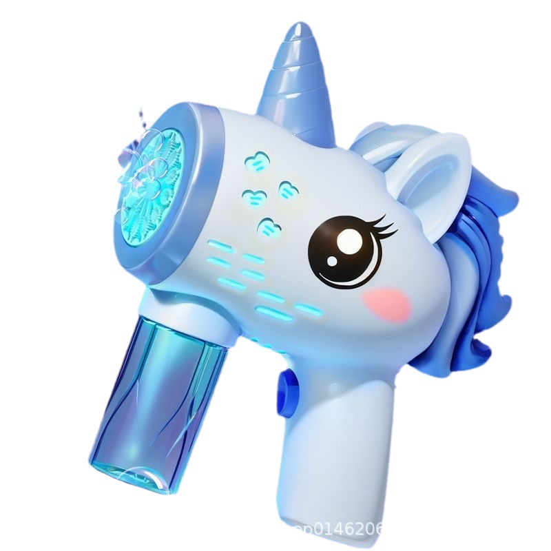 Envío gratis celebridad neta sueño unicornio máquina de burbujas pistola de burbujas luminosa automática día de los niños juguetes puestos de regalo