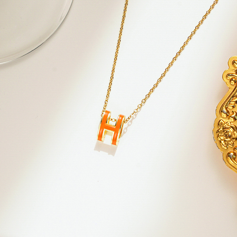 Gold orange necklace