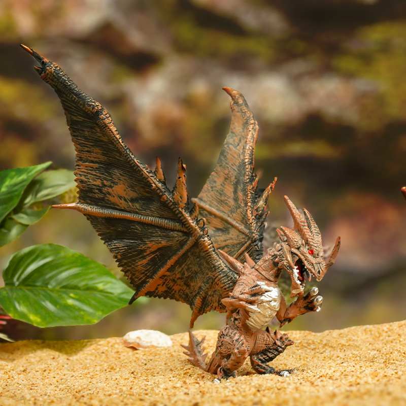 Modelo de dinosaurio monstruoso transfronterizo, decoración de acuario, adorno realista de dragón volador rojo, juguete de dibujos animados, nuevo regalo