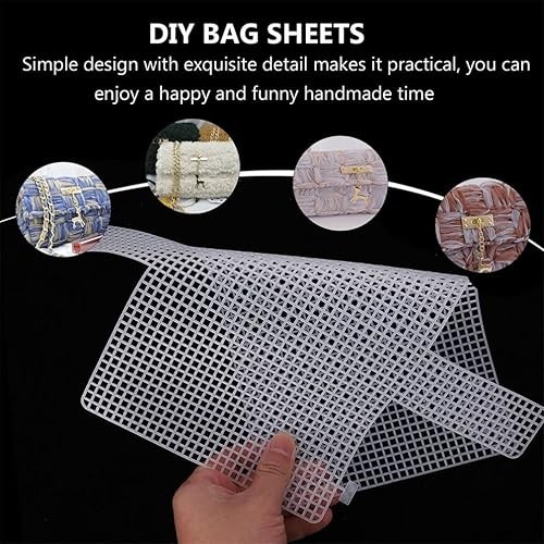Hoja de plástico ganchillo bolsa placa de fabricación de bolsas DIY hoja de malla plástico para bolsas bordadas panel de malla