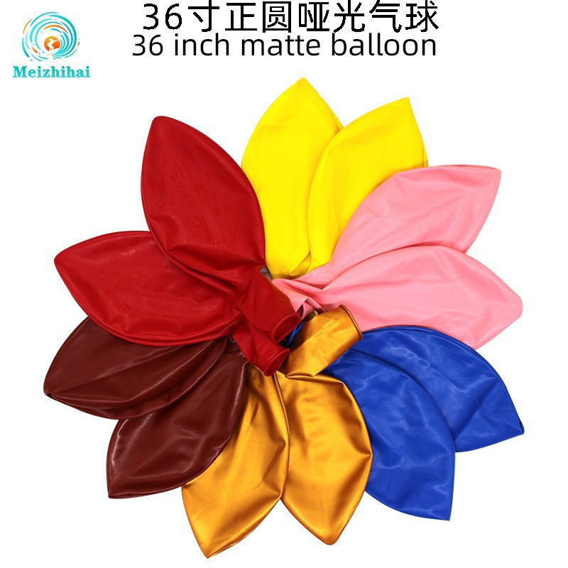 Globos de látex mate personalizados de 36 pulgadas en el mercado nocturno para vender puestos engrosados redondos, decoración de bolas, fiesta de cumpleaños al por mayor