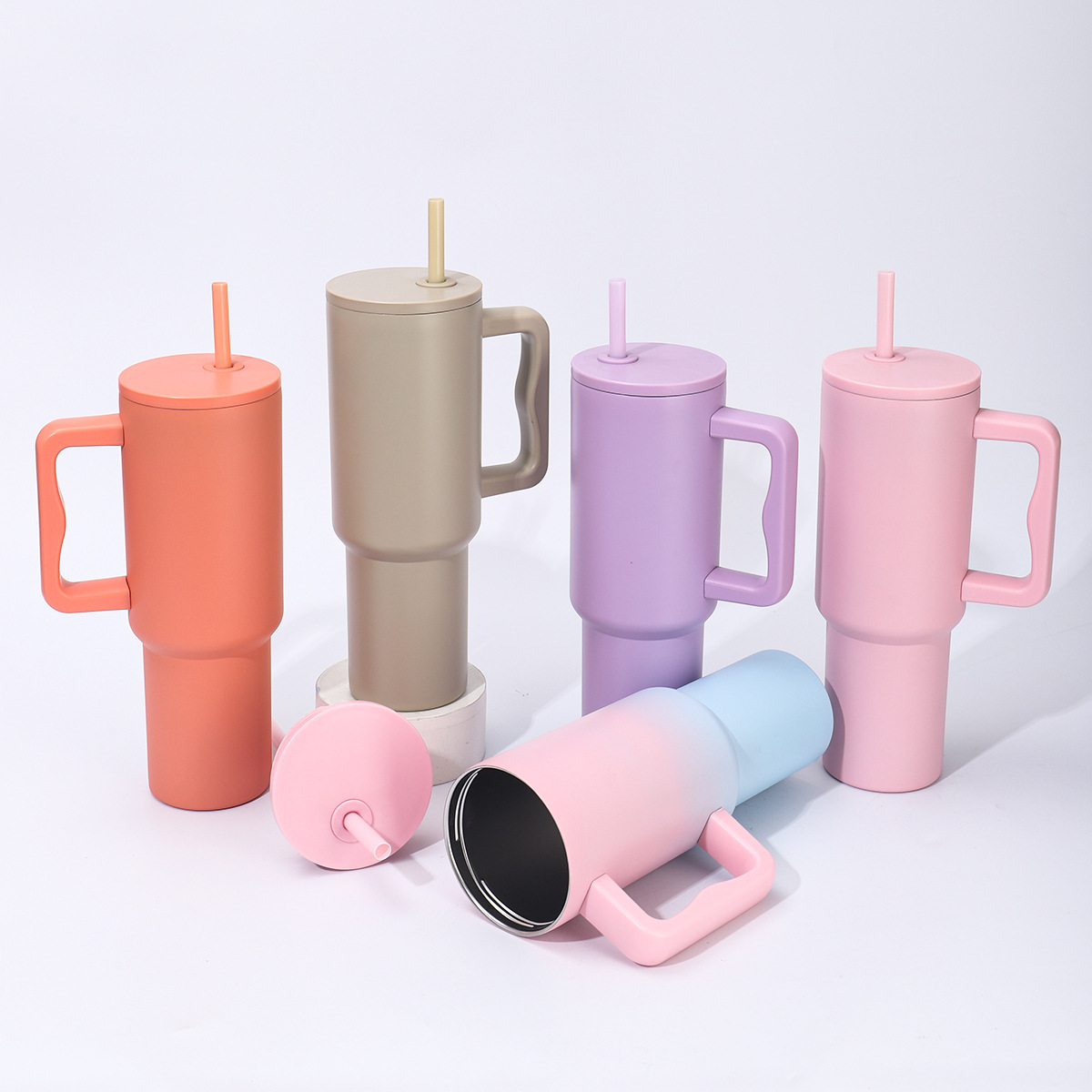 Tercera generación de 40oz tazas de automóviles de gran capacidad 304 tazas de acero inoxidable de mango de aislamiento térmico tazas de paja de aislamiento térmico al aire libre tazas de hielo