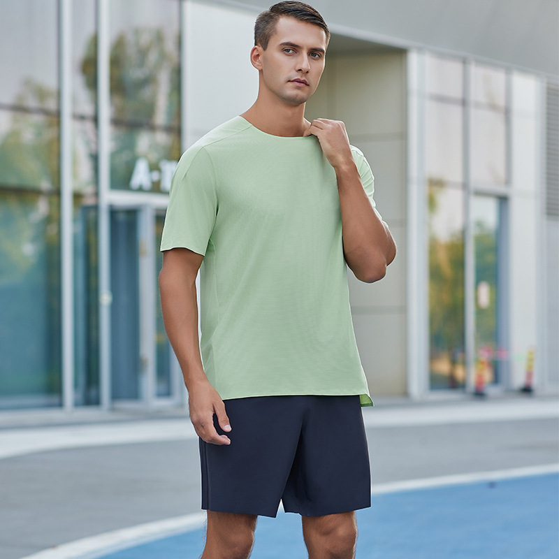 2026 ropa deportiva seca de velocidad hombres delgados atletismo manga corta elástica de gran tamaño presión pegamento Fitness carrera de manga corta hombres