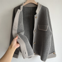 妈妈秋冬装2025新款针织毛呢加厚外套中老年女装洋气呢子开衫冬季