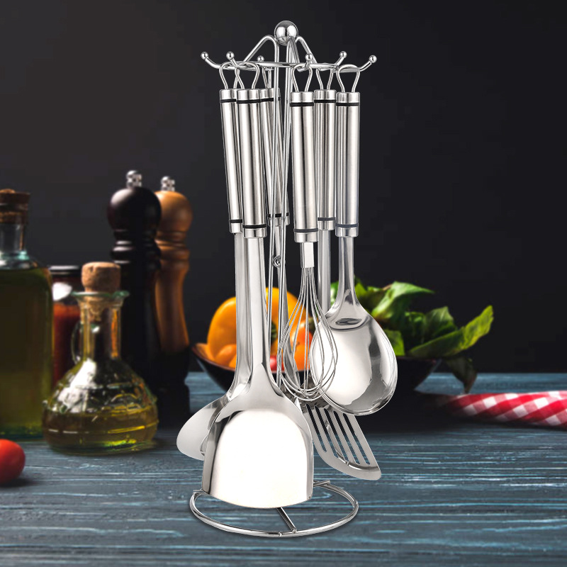 Stainless steel spatula, egg beater, spatula, kitchen frying spatula, cooking colander, kitchen utensil set