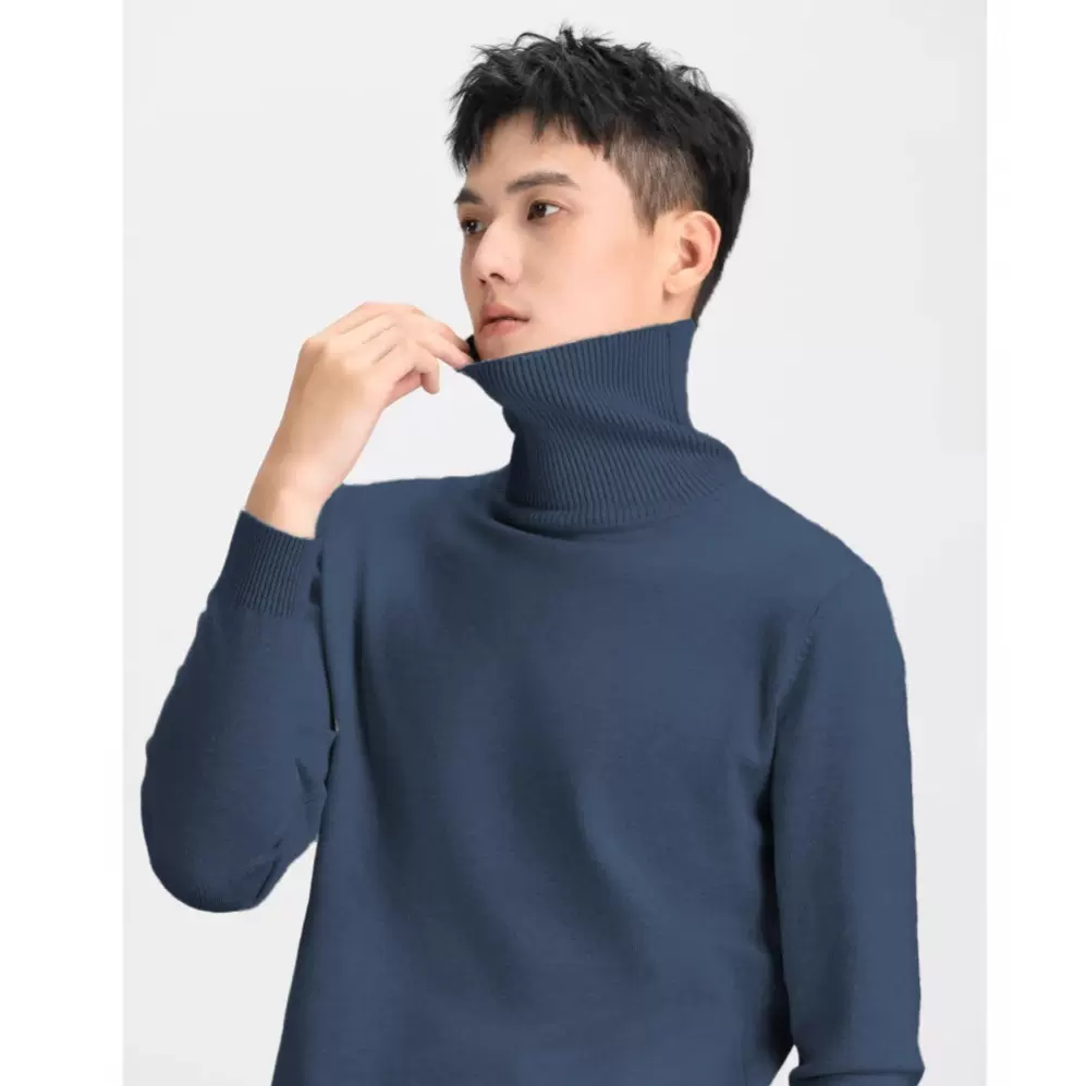 纯色高领毛衣男款秋冬季修身内搭慵懒高级感痞帅风cleanfit针织衫