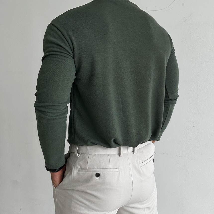 Men's Clothing Slim Fit Thermal Long Sleeve T-Shirt - Double-Layered Brushed Fleece For Warmth & Comfort - Crew Neck Base Layer For Casual_voghion.com