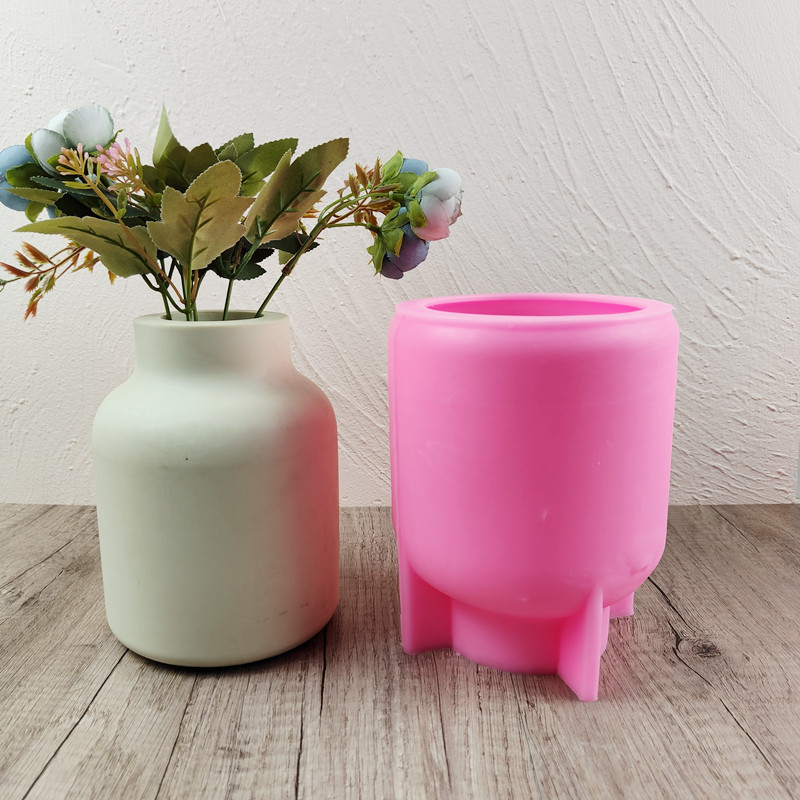 Hengzhi new round vase silicone mold DIY gypsum cement resin flower arrangement tool cross-border hot sale