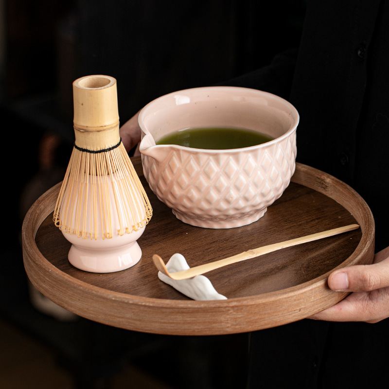 Matcha Tea Whisk Set Japanese Matcha Tools Matcha Brush Whisk Tea Set Accessories Purple Bamboo Tea Whisk