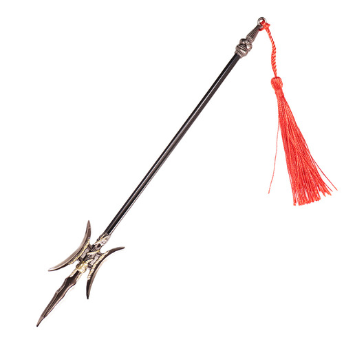 Three Kingdoms Game Surroundings 22cm Lu Bu Fangtian Painted Halberd Double Moon Blade Collection Gift Box Metal Crafts Ornaments