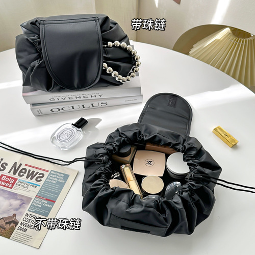 Lazy Cosmetic Bag Drawstring Skin Care Toiletries Bag  New Women's Travel Small Portable High-Level Sense Storage Bag