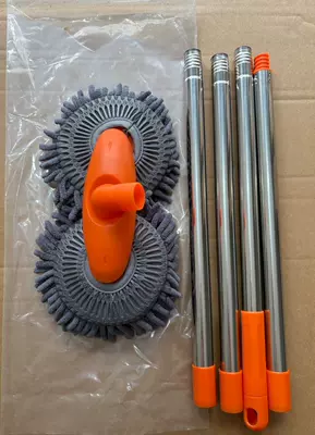 Car cleaning tools Soft Bristle Brush That Won'T Damage the - orange-double-ended-4-section-pole-non-retractable-160cm