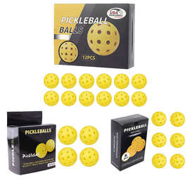 跨境热销匹克球40孔球洞洞球pickleballs74mm滚注塑夜光球彩盒装