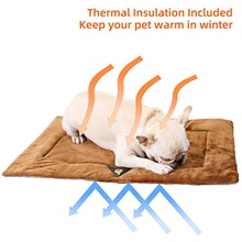 ⑤Y 962 Self Heating Pet Pad Dog Bed Warmer Mat Flannel