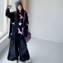 秋季美式撞色宽松毛衣