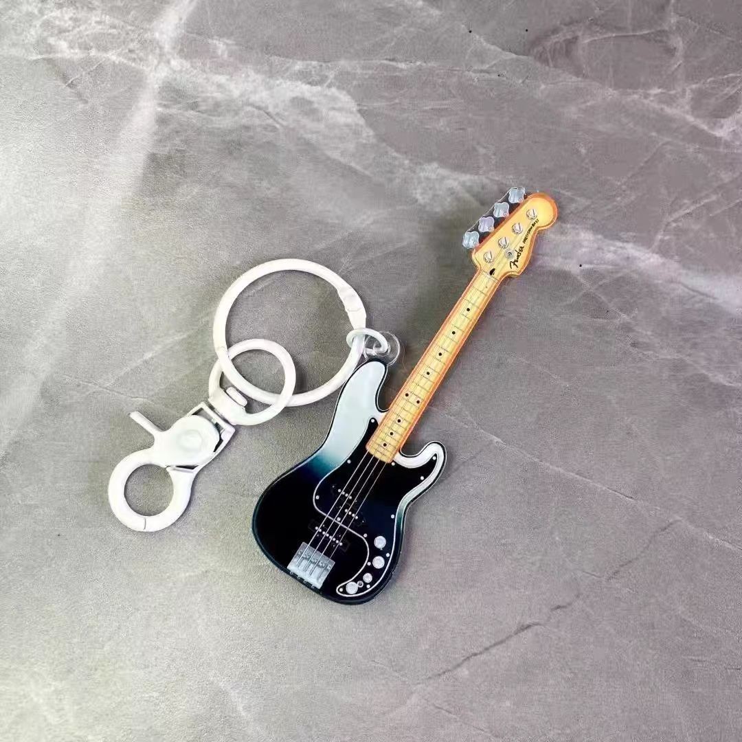 Nuevo alto valor directo de suministro acrílico llavero creativo violín bolso llave colgante logotipo colgante de impresión