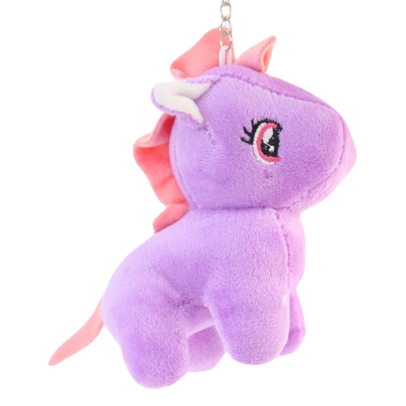 Unicornio pony boda lanzando pequeña muñeca pequeño caballo colgante peluche juguete muñeca llavero colgante