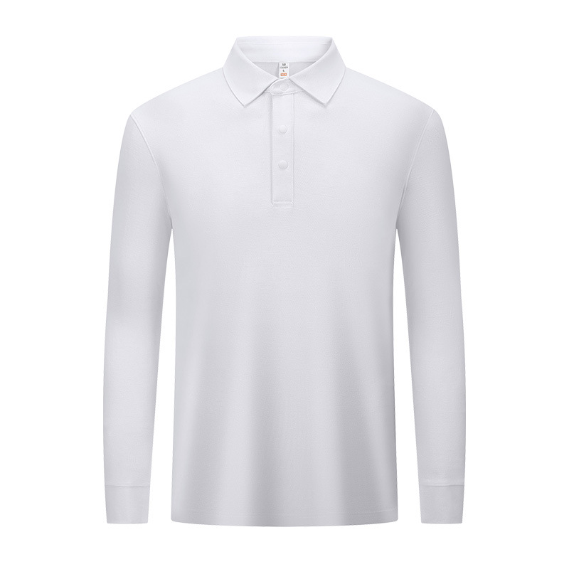 Camisas de polo sin marcas de alto nivel de hombre, ropa de trabajo de cuello blanco, poliéster y algodón de color sólido, camisa de polo de manga larga personalizada