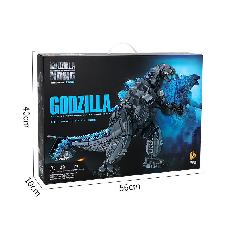 Panlos 687001-3 Juguete de Bloques de Construcción de Partículas Pequeñas con Licencia Oficial de Godzilla vs. Kong