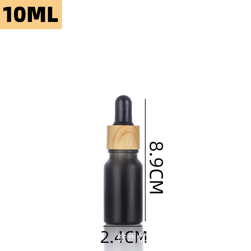 Botella de esencia a prueba de luz con tapa de imitación madera, botella de aceite esencial, botella cuentagotas de vidrio de 5-100 ml, botella para productos de cuidado de la piel, cosméticos