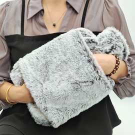 跨境新款插手注水热水袋冬季毛绒暖手暖颈暖腰宝暖脚器全身发热垫