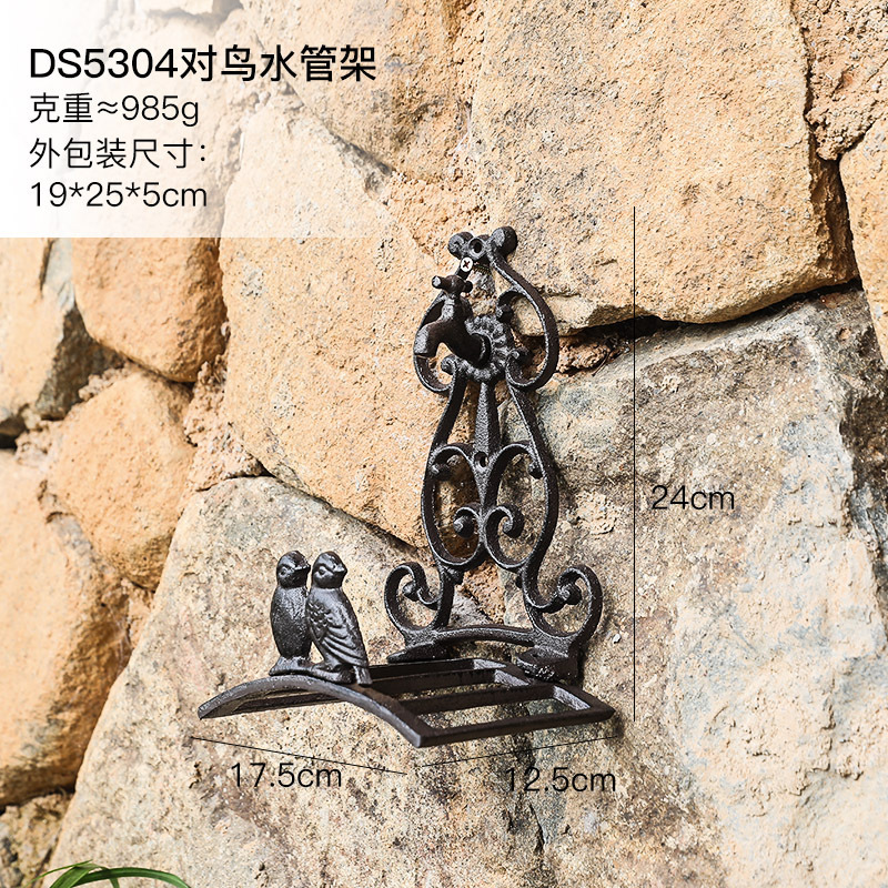 北欧レトロ創意個性鋳鉄ロゴ花園水管架園芸棚類庭園家庭壁面壁飾り|undefined