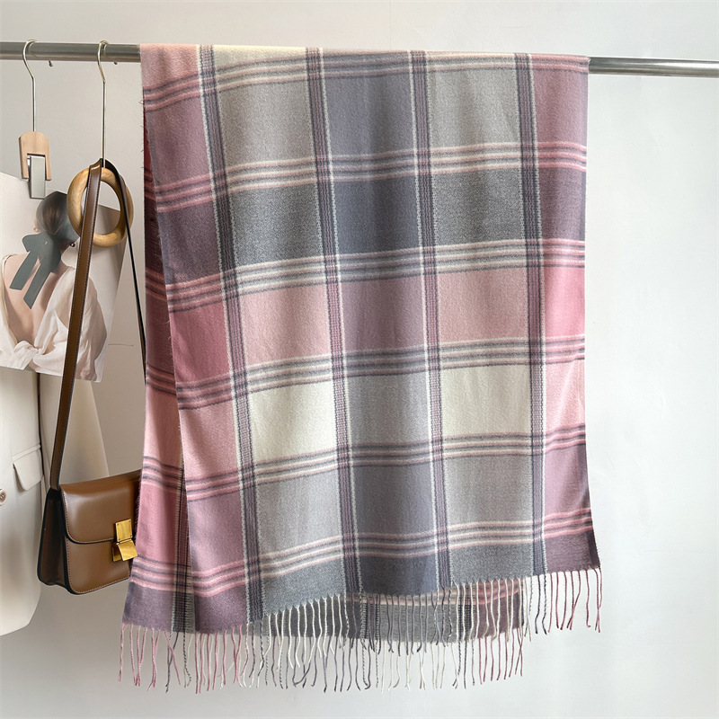 Imitation cashmere Material Women's Business Classic Style Color Block Imitation Cashmere Scarf