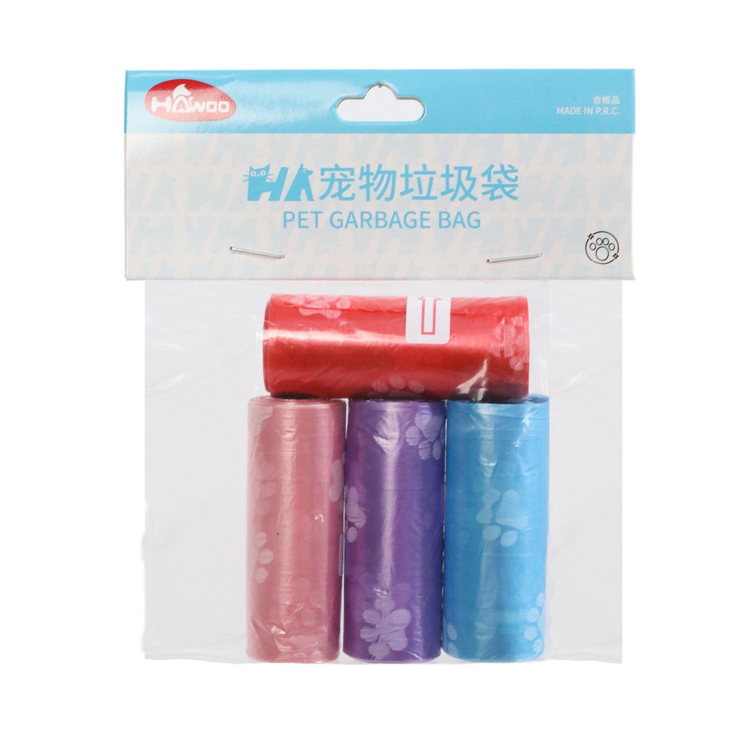 Fábrica al por mayor perro portátil pick-up bolsa impresa mascota bolsa de basura 4 rollos bolsa perro bolsa de basura