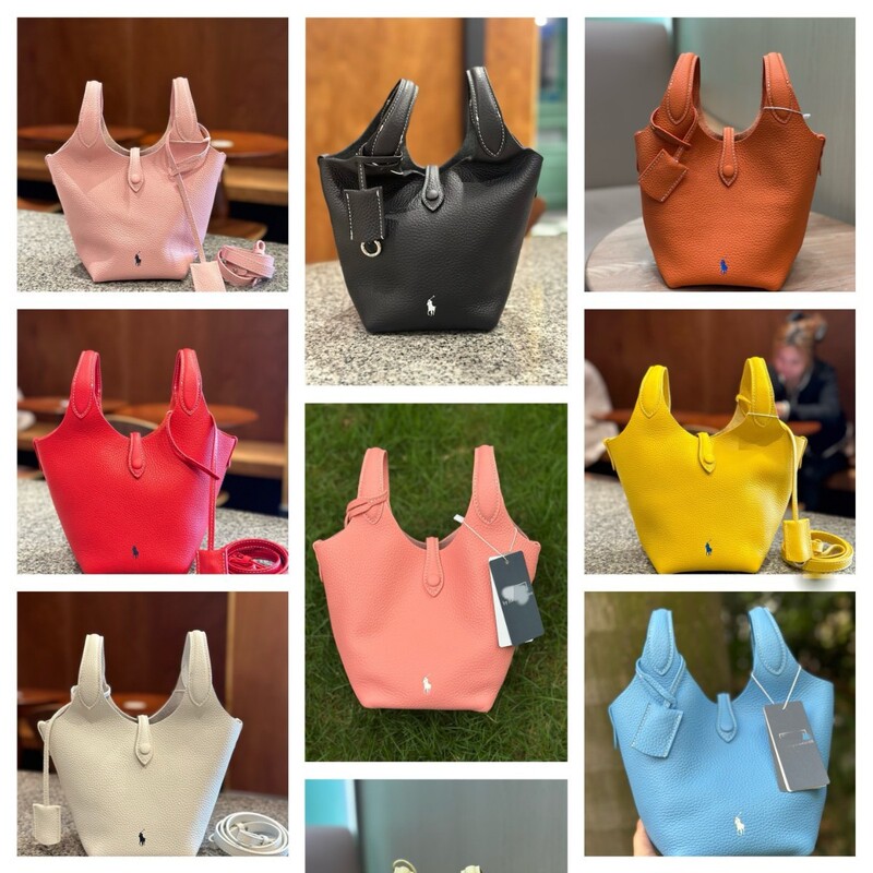 2025 New Style Lychee Pattern Dopamine Color Basket Bag Versatile Commuter Bucket Bag Handbag Crossbody Bag for Women