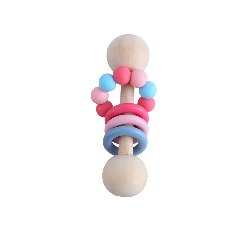 Nuevos juguetes creativos para niños de goma de madera para bebés agarrar mano de agitación de perlas de molar para bebés ejercicio interactivo varilla