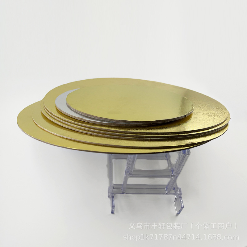 Transfronterizos exclusivos para la aprobación de productos desechables redondos dorados pastel de cumpleaños de papel placa base de pastel